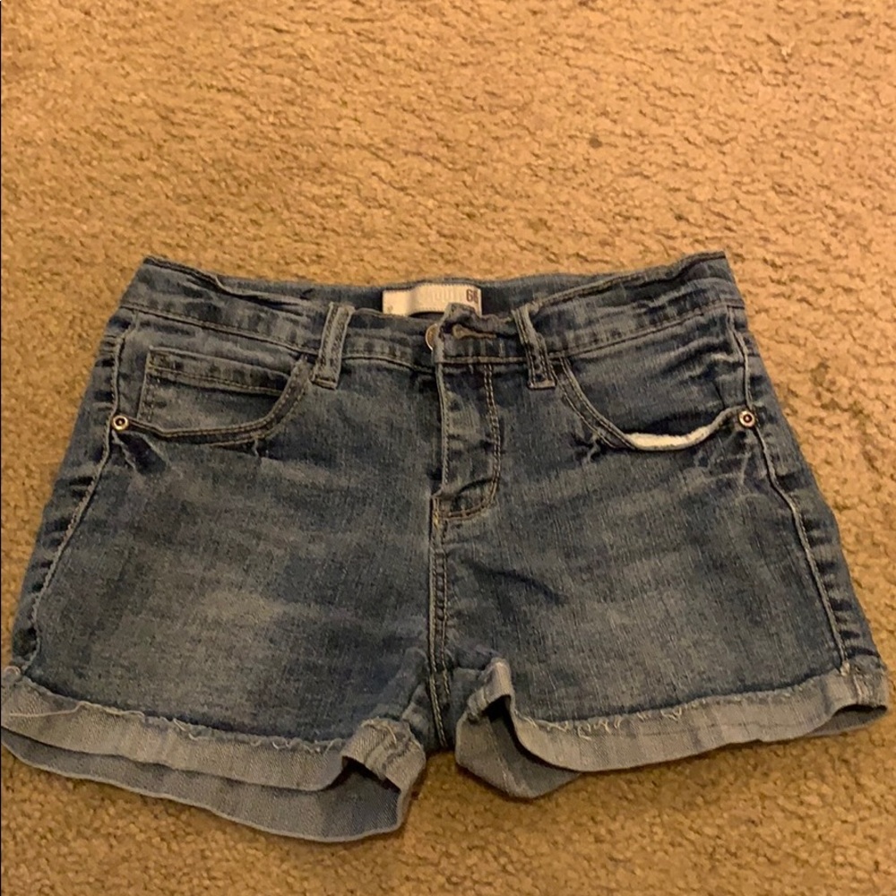 Light blue jean shorts